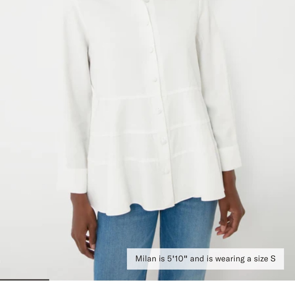 Pomander Place White 3/4 Sleeve Button Down Shirt